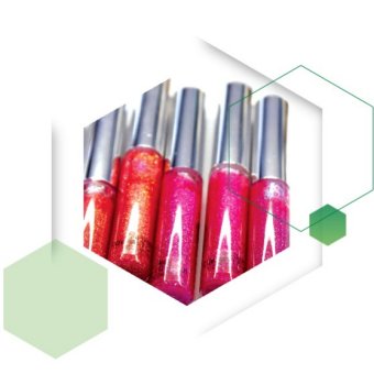 glittery pink cosmetics